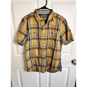 Toad & Co Smythy Button Up Shirt Plaid Organic Cotton Mens Medium Camping Hiking
